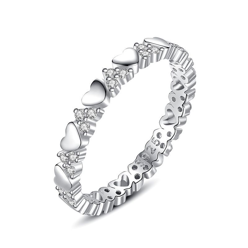 Tancise Classic 925 Sterling Silver  Zircon Ring Ladies Jewelry Wedding Promise Party Gift
