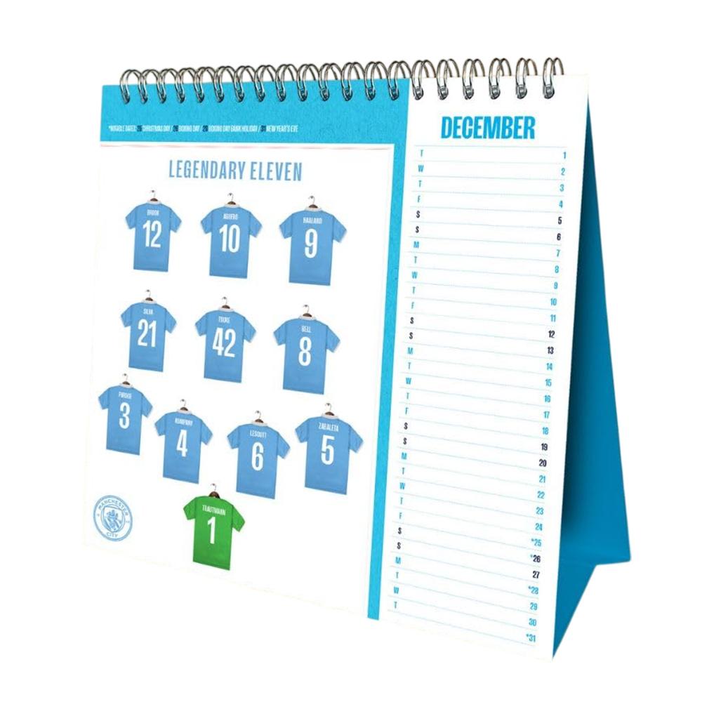 Manchester City FC 2026 Crest Desktop Calendar