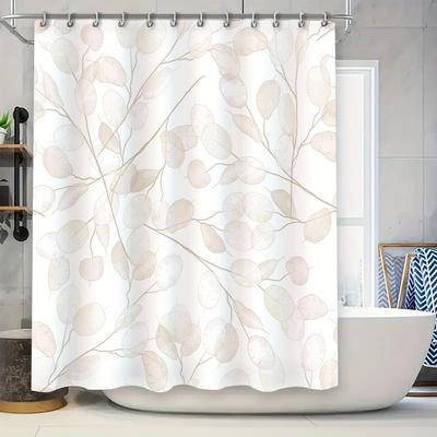 Modern White Bathroom Shower Curtain with Leaves Print Perfect Home Decor for Bathrooms Kids' Rooms Buy On  (128 Chara
