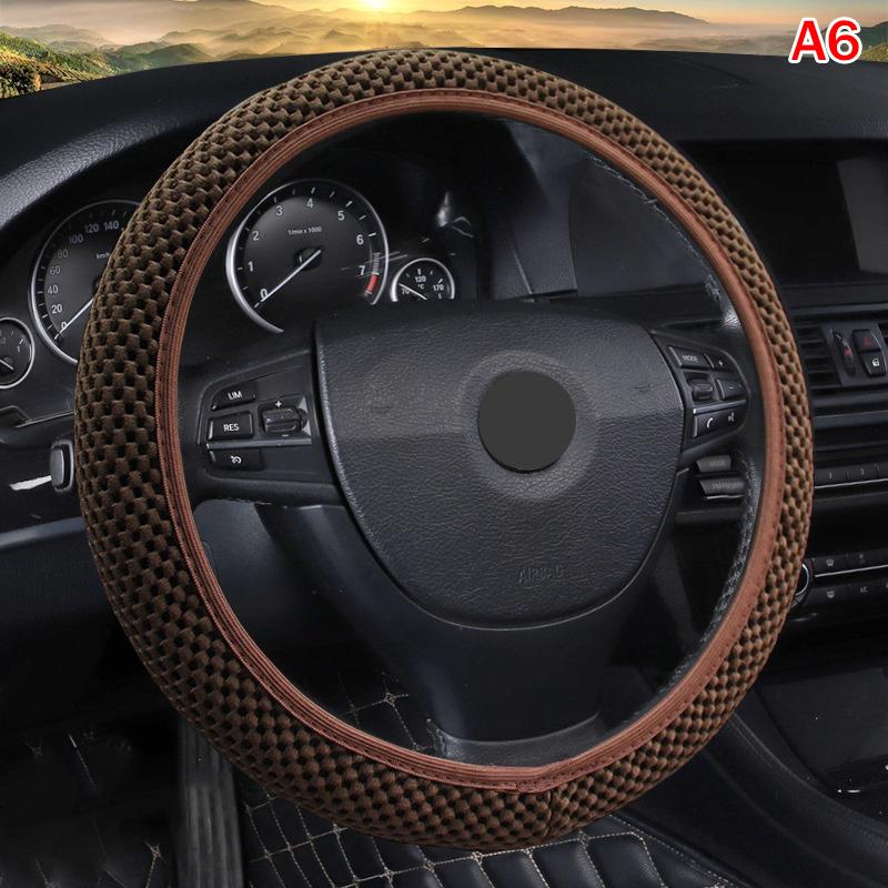 Universal Car Steering Wheel Protective Cover Breathable Elastic Band Anti Slip Flax Suitable 38Cm Four Seasons