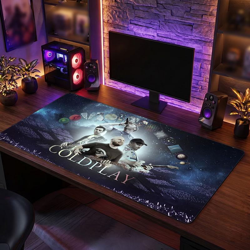 Big Mouse PadColdplay Extended Soft Desk Mat Gaming Office Computer Table Decor Mat