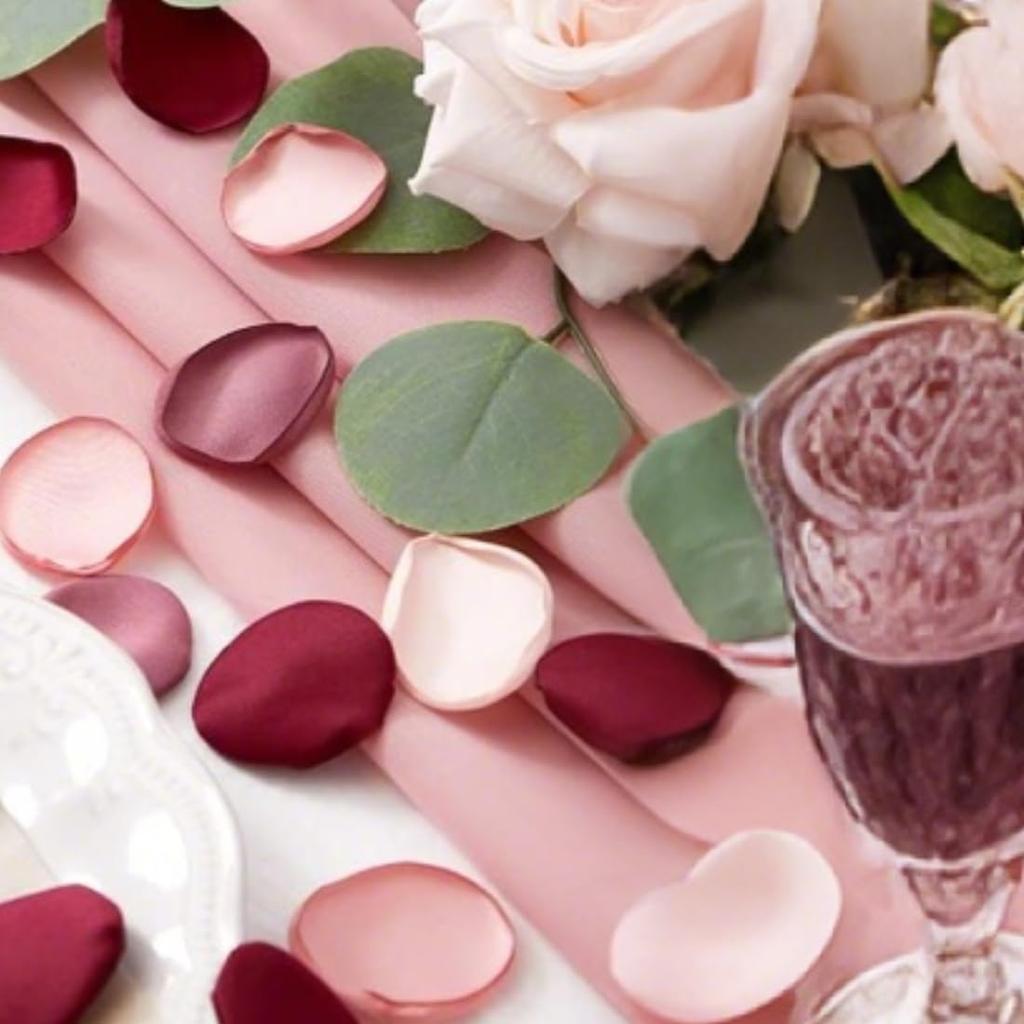 200Pcs Large Silk Rose Petals Artificial Scatter Flower Petals with Gift Box for Bridal Shower Romantic Night Wedding Aisle Reception Table