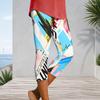 Women Plus Size Capri Leggings Abstract Blue X Graffiti Checkered Print High Waist Stretchy Workout Yoga Casual Cropped Pants