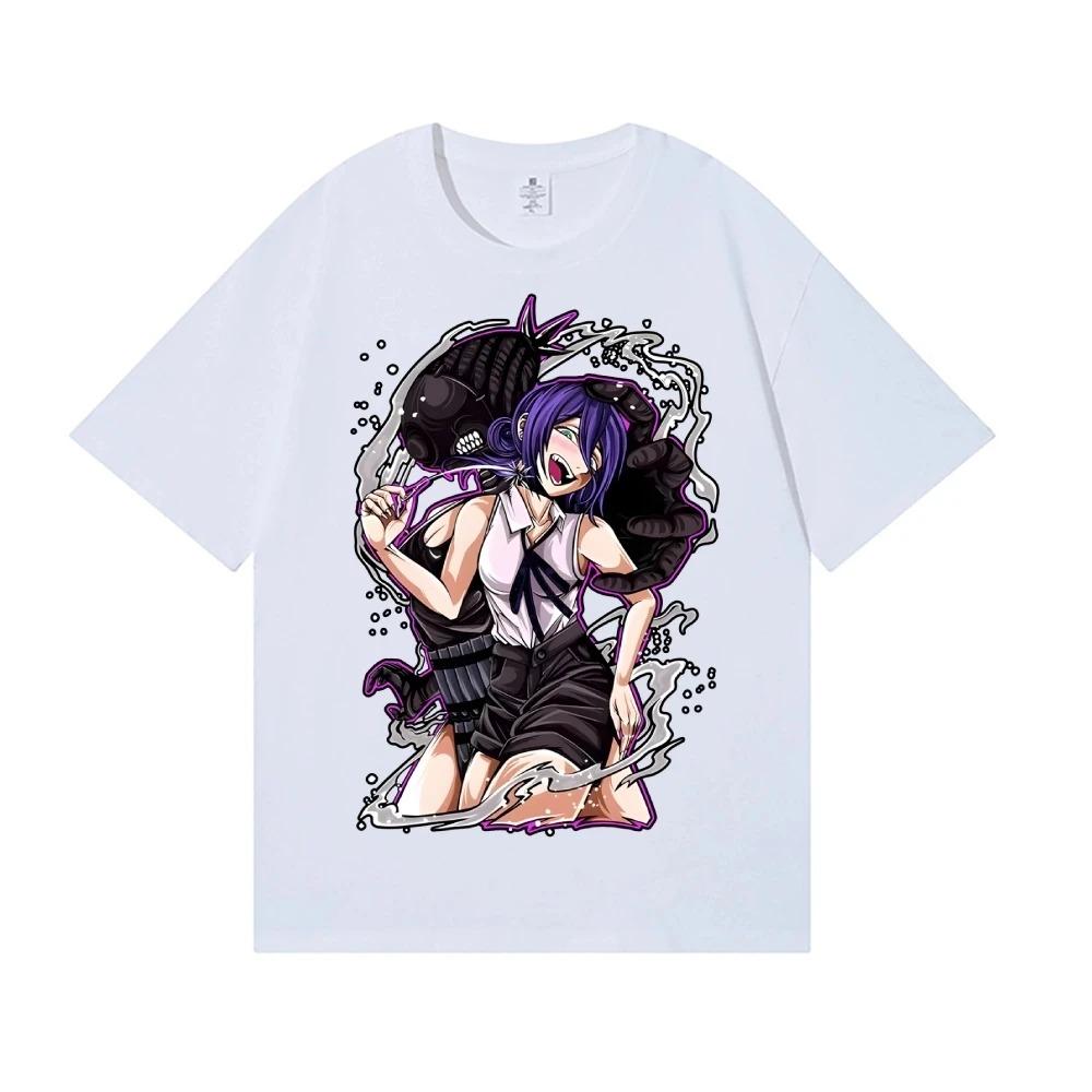 Chainsaw Man  Reze Bomb Devil  Anime White T-Shirt Women And Men Fashion Comfortable T-Shirt 4XL