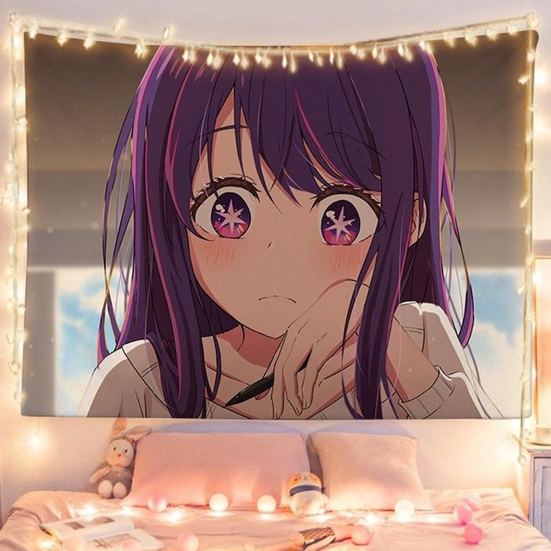 Japanese Anime Tapestry Polyester Fiber Wall Hanging Cloth Hoshino Love Fans Support Bedroom Dormitory Photo Background Cloth