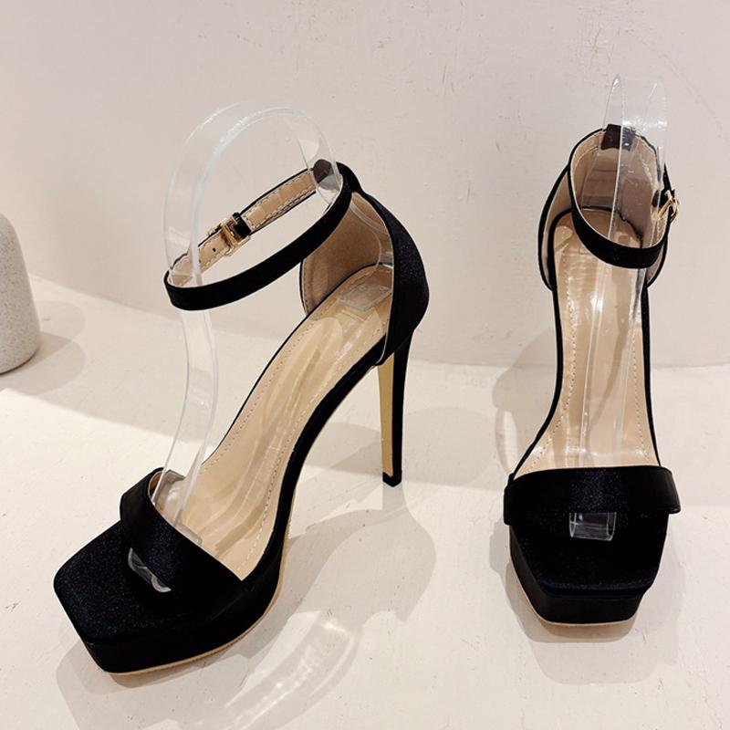 Liyke Model Catwalk Platform Sandals For Women Sexy Square Toe Party Nachtclub Stripper Heels Pole Dance Shoes Zapatos Mujer