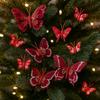 Colorful Butterfly Christmas Decoration Plastic Feather Christmas Tree Decorations  Xmas New Year
