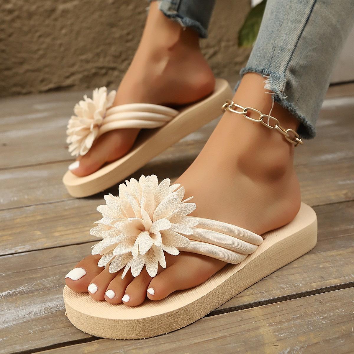 

Однострочные тапочки Нескользящие клиновидные каблуки Пляжная обувь 45 чистый белый