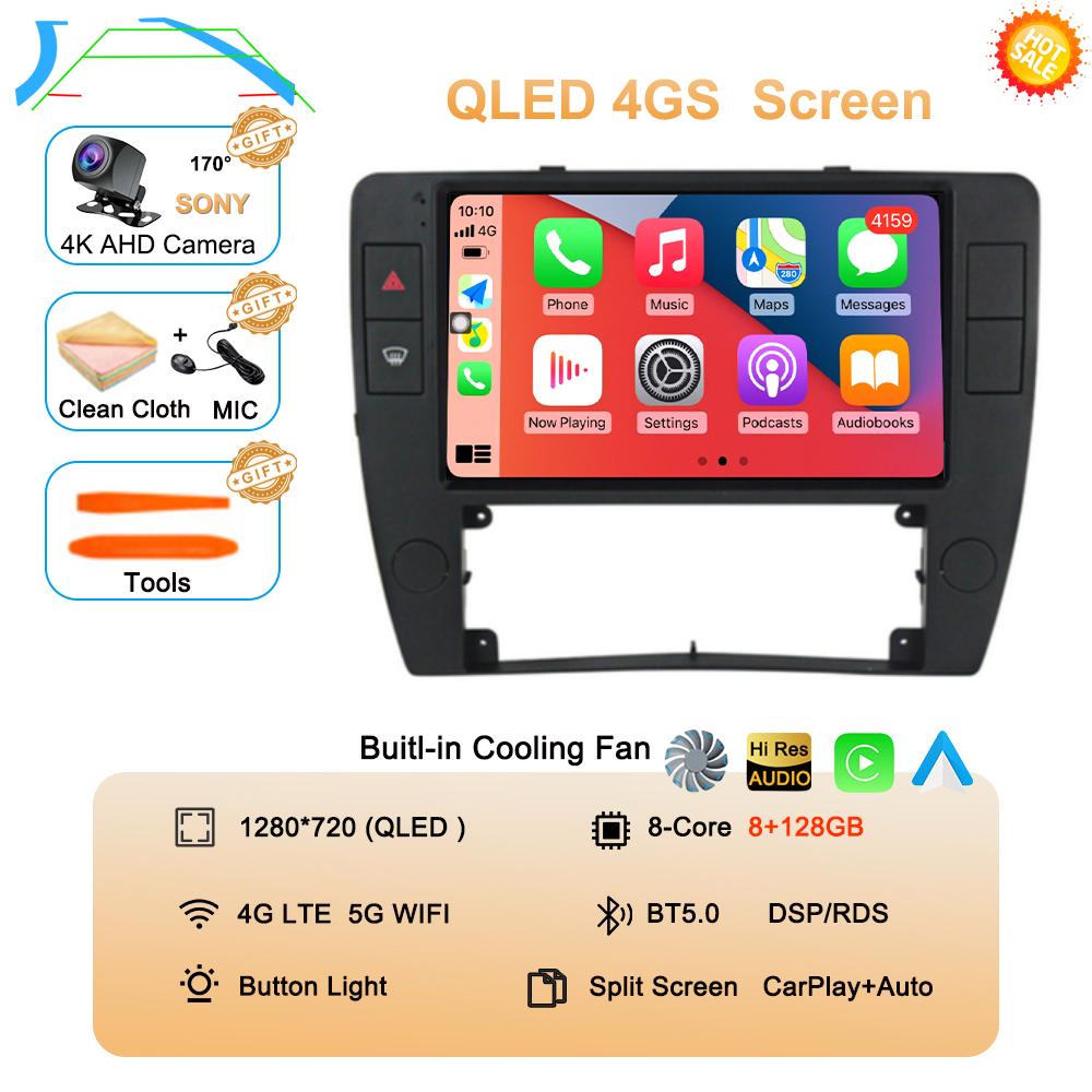 Android 14 Autoradio Carplay Car Radio For Passat B5 2000 2001 2002 2003-2005 Auto 4G Multimedia GPS 2 Din Player DSP Navigation