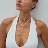 Ocean Style Starfish Scallop Necklace Cute Small Fresh Mesh Yarn Design Collar Chain Necklace