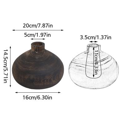 Artigianato Artistico Creativo Unico Nordico Vaso in Legno Naturale Vaso Fatto a Mano in Legno Massiccio