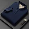 TrendHub New Men's  Cotton Business Long Sleeve Solid Color Polo Shirt Fashionable Warm Comfortable Autumn Winter Top