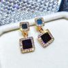 Crystal Black Acrylic Star Heart Round Circle Square Triangle Bow Earrings for Women Party Geometry Trendy Jewelry