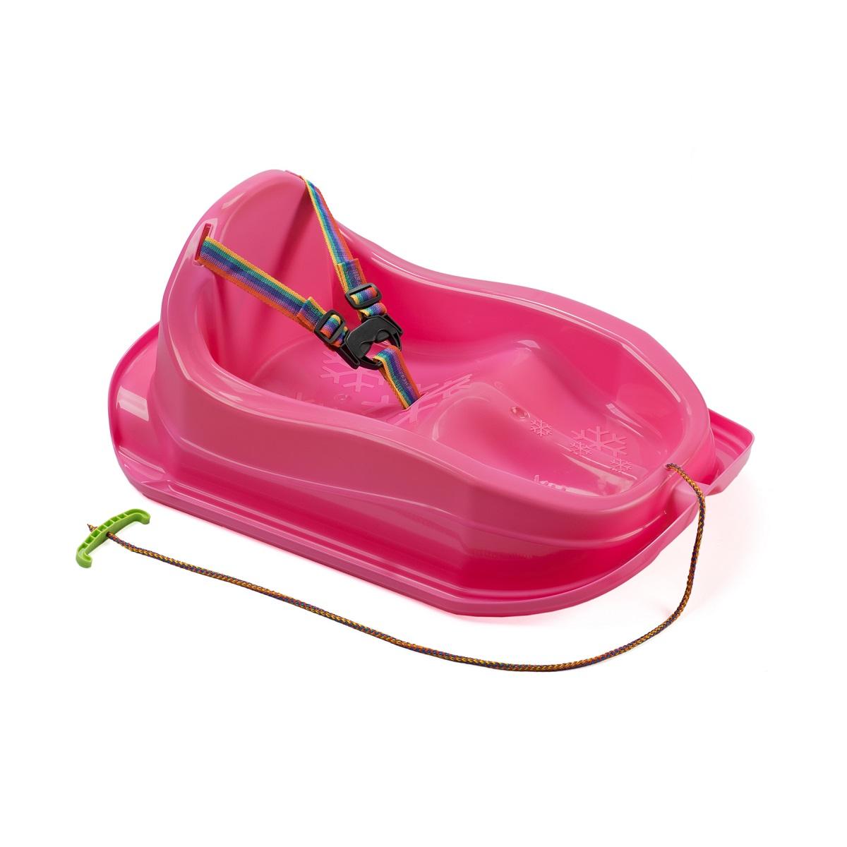 Barnpulka i plast med säkerhetsbälten Rosa