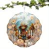 Kinetic Metal Wind Spinner Smiling Scarecrow Outdoor Garden Decor Floating Effect Art Unique Gift for Home Yard Patio