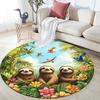 Sloths Round Area Rug,Carpet Rug for Living Room Bedroom Sofa Playroom Decor,Non-slip Floor Mat