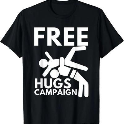 Kostenlose Umarmungen Kampagne - Lustiges Wrestling & Wrestler T-Shirt