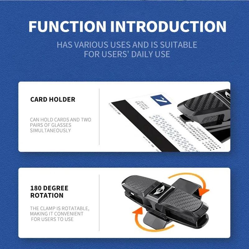 Car Glasses Case Auto Sun Visor Glasses Holder Sunglasses Clip For BMW MINI WORKS One Cooper JCW R60 R59 R58 R57 R56 R55 F55