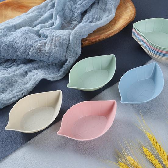 Dipping Dish Leaves Shape Japanese Style Smooth Edges Stackable Non Slip Bottom Serving Burrs Free