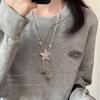 Retro Silver Star Fringed Necklace Female Niche Design Unique Personality Sweater Chain Sweet And Cool Versatile Long Accessories
