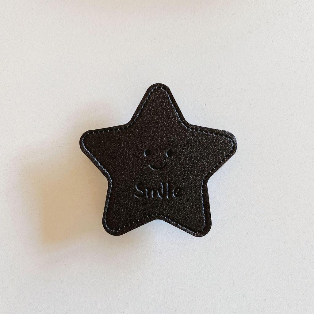 Leather Five-Point Star Phone Airbag Holder and Stand - Hands-Free Viewing In Simple Solid Color