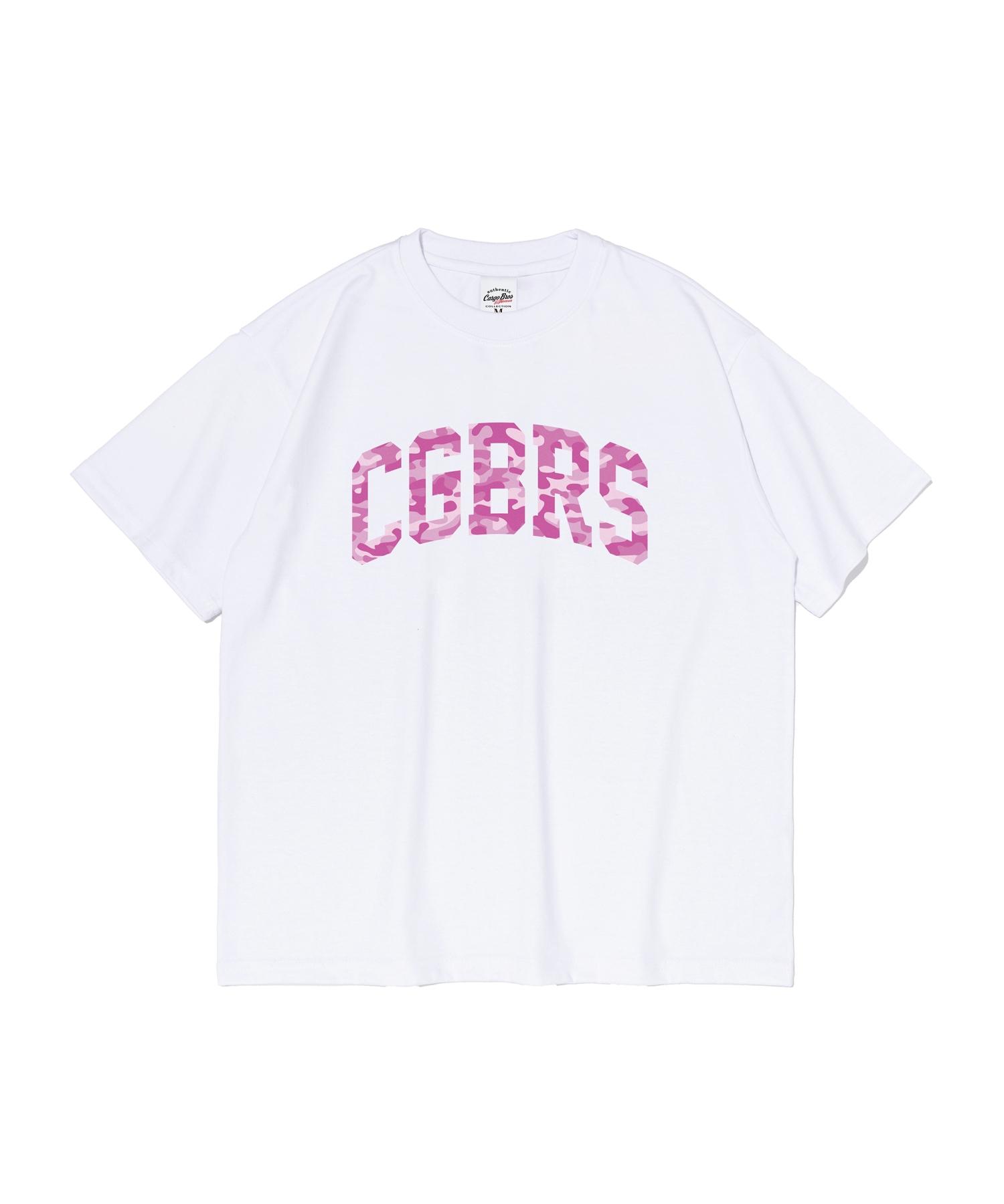 Cargo Bros For Woman Signature Pattern Logo Short Sleeve T-Shirt (White Pink) L