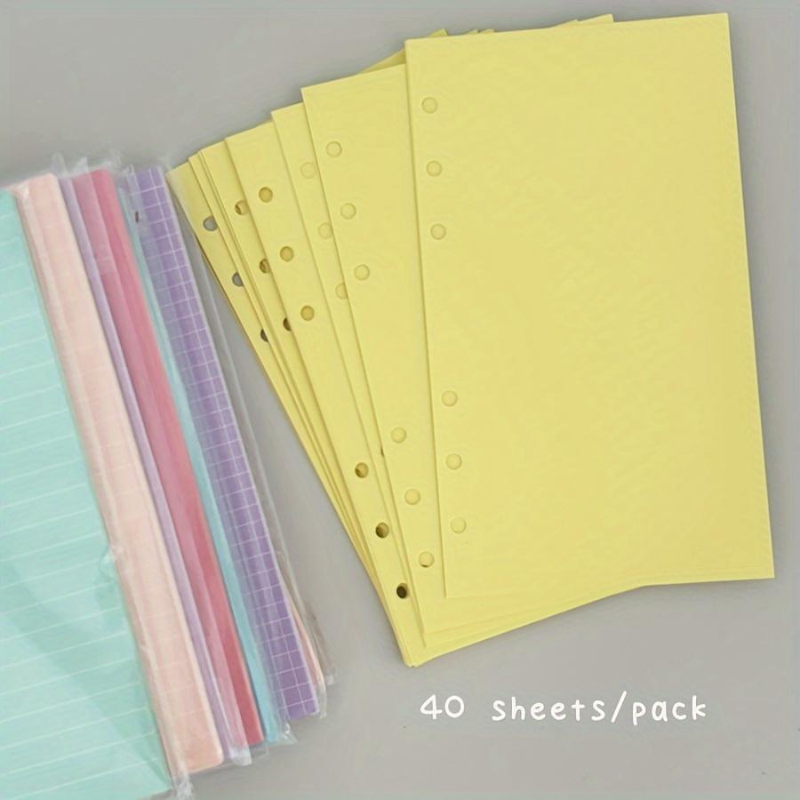 6-hole 40-page A6 Notebook with Color Refill, Grid/horizontal Line/blank Notebook Inner Core