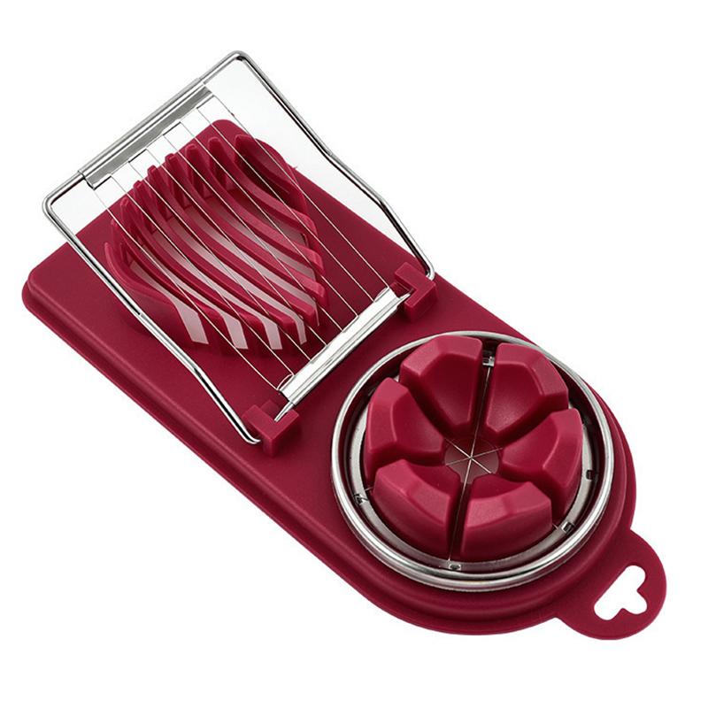 Multifunctional Egg Slicer with Stainless Steel Wires Dual Modes 1Pcs Portable Kitchen Gadget for Home Travel Picnic
