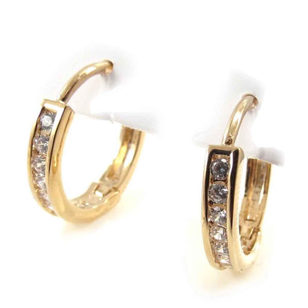 Les Trésors De Lily [J7208] – Vergoldete Creolen „Déesse“ aus Weißgold – 16 x 3 mm