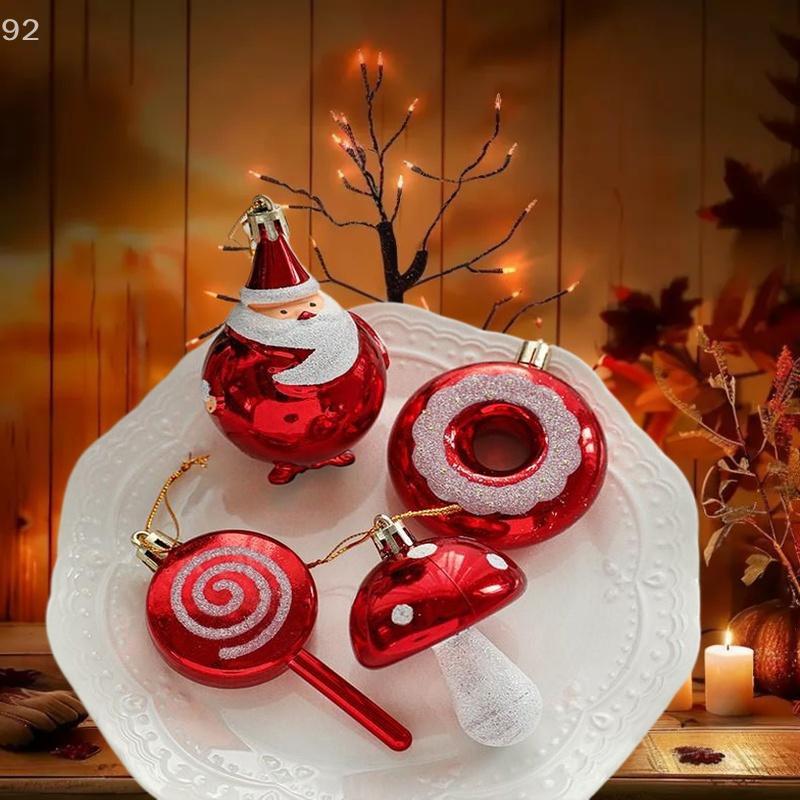2 Stück Weihnachtsbaumkugeln Ornamente Zuckerstange Eule Weihnachtsbaum Anhänger Rote und Weiße Dekorationen Weihnachten Neujahr Hausparty Dekor