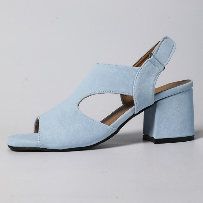 

Мода 2025 Летняя мода Новые женские повседневные сандалии Открытый носок Неглубокие Дышащие Римский стиль Слипоны Высокий каблук Крутые туфли-лодочки 39 небесно-голубой