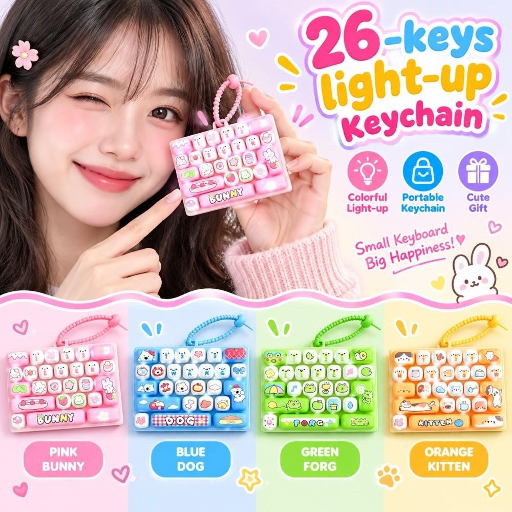 Schattig Ontwerp Decompressie Knop Speelgoed 26 Toetsen Toetsenbord Sleutelhanger Accessoires Cadeau