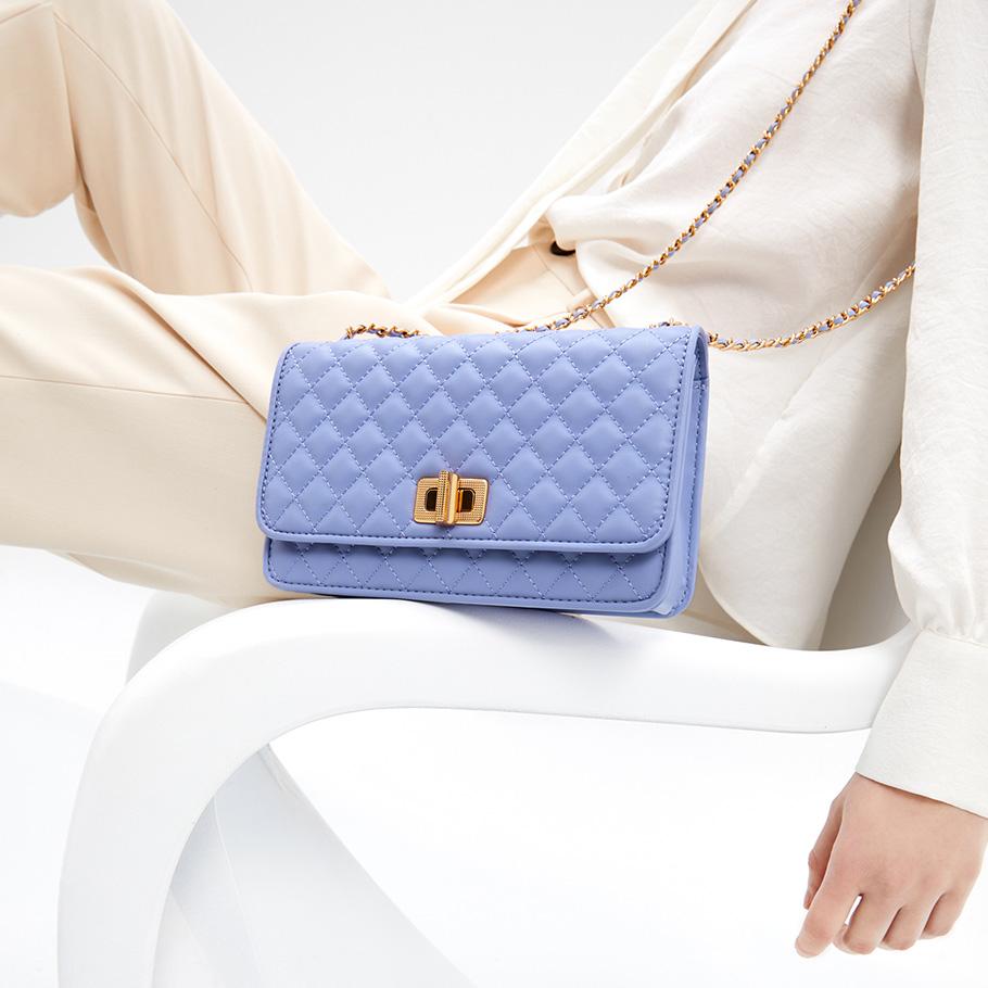 New CHARLES&KEITH Polyurethane Small Ck Bag Crossbody Shoulder Bag Small Size Women's Black/Beige/Green/Lilac/Pink CK2-70680973-4