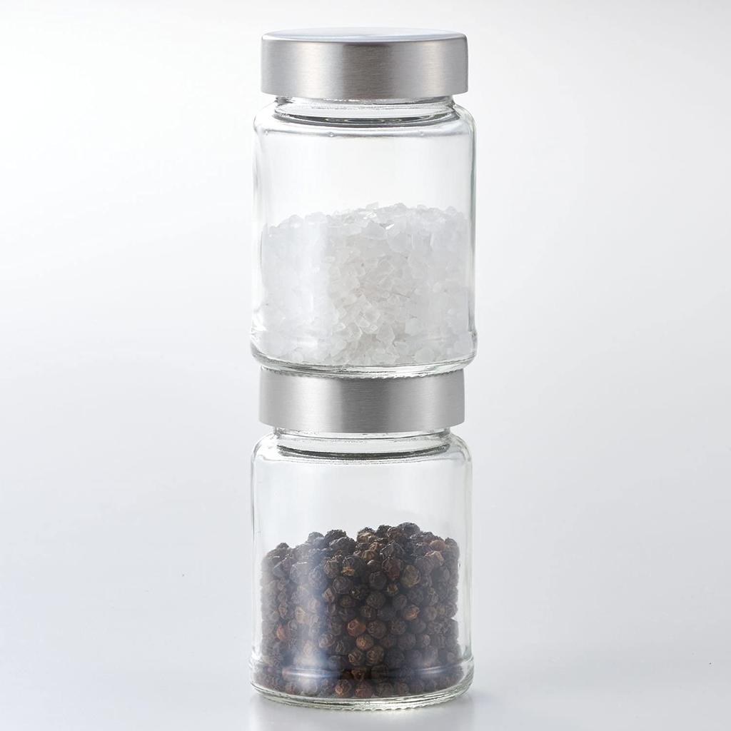 Toffy Electric Salt & Pepper Mill K-EM1, Tilt-to-Use, Ceramic Blade, Stepless Adjustment for Coarse To Fine Grinds, Dry Grinding, 100ml Bottle with