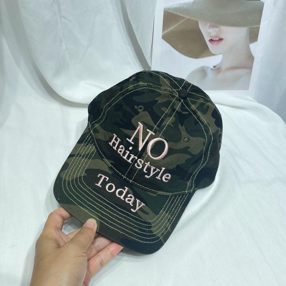 Adjustable Camouflage Baseball Cap Cotton Dad Hat Trendy Sunscreen Hats  for Men Women
