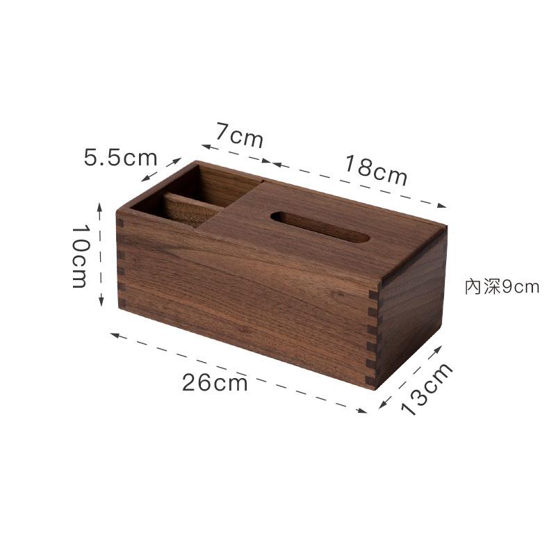 Handmade Black Walnut Tissue Box Modern Art Western Restaurant Napkin Organizer Living Room Tabletop Ornaments Home Decoration