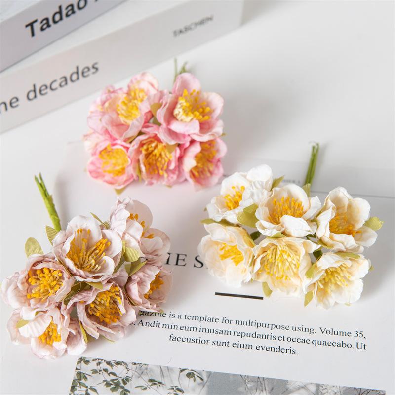 Peony Silk Flowers Simulation Small Tea Flowers Fake Flowers DIY Flower Ball Handmade Wreath Decoration Small Bouquets Shooting Props Fake Flowers