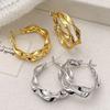 Real  Sterling Silver Twisted Round Hoop Earrings for Women Minimalist Trendy Fine  Sweet Cool Accessories