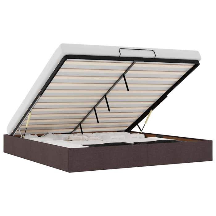 VidaXL Ottoman Bed Frames Without Mattress Dark Brown 160x200 Cm Fabric, Bed Frame, Upholstered Bed Frame, Bed Frame 3310892