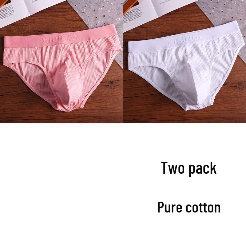 Men's Breathable Low-Waist Triangle Briefs with U-Pouch - Plus Size Available.