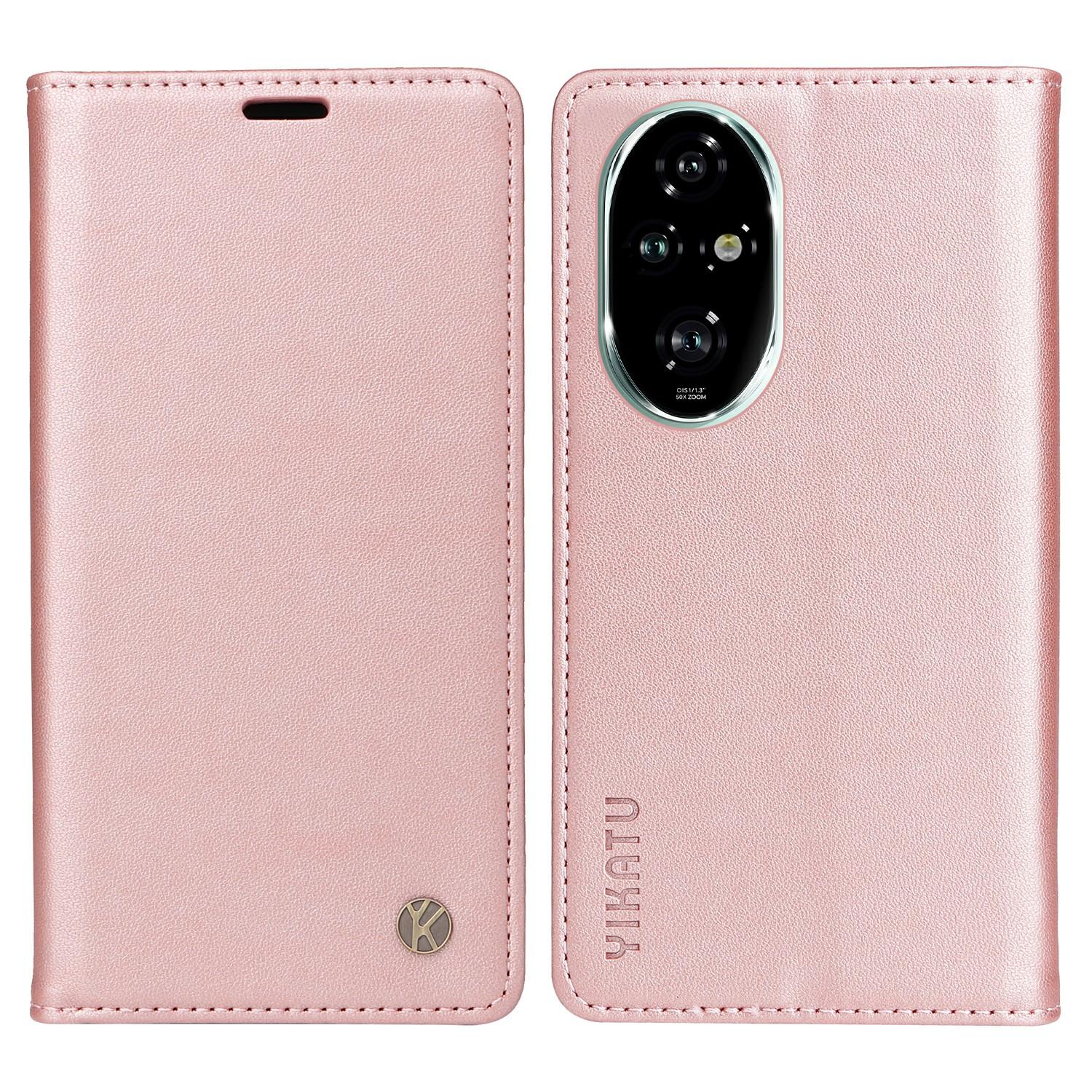 

YIKATU YK-001 For Honor 200 Pro 5G PU Leather Wallet Stand Case Anti-Drop Cell Phone Cover Rose Gold