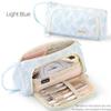 Astuccio Angoo a Righe Semplici Porta Penne Borsa con Apertura Frontale Manico Laterale Pochette Organizer per Cancelleria Scuola
