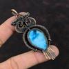 Smithsonite Pendant Copper Wire Wrapped Pendant Gemstone Pendant Very Pretty Copper Jewelry Handmade Owl Pendant Wire Wrap Jewelry For Gifts