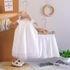 Girls' Sleeveless White Lace Halter Two-Piece Camisole Set (2026 Style)