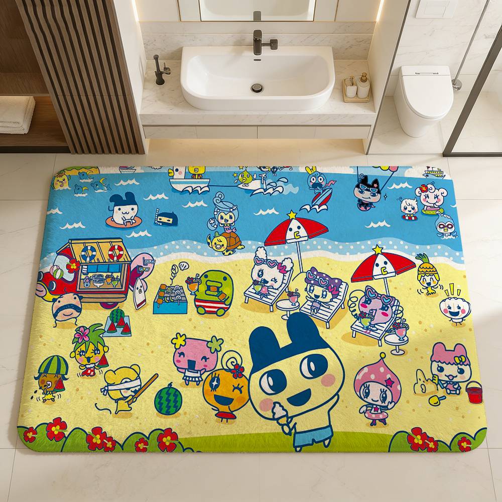 Tamagotchi Cut Friend Floor Mat INS Style Soft Bedroom Floor House Laundry Room Mat Anti-skid Household Carpets