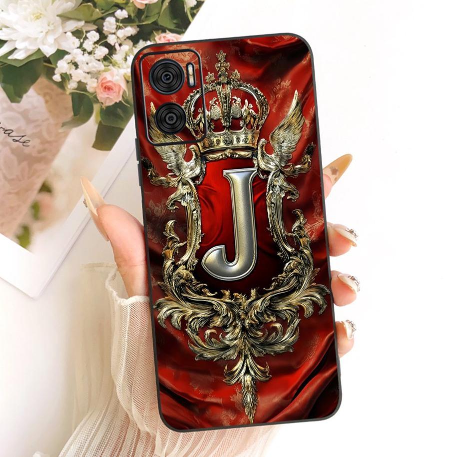 For Motorola Moto E22i E22 E22s Case Luxury Crown Letters Soft Silicone Back Cover For MotoE22 E 22 E 22i E 22s Shockproof Funda