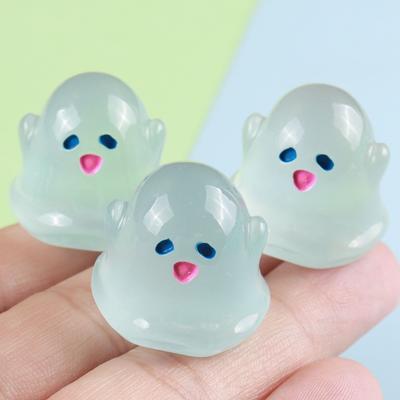 12PCS Resin Ghost Figurines Glow Mini Creative Halloween Ghost Figurine Cute Decor Dollhouse Accessories Gift Toy