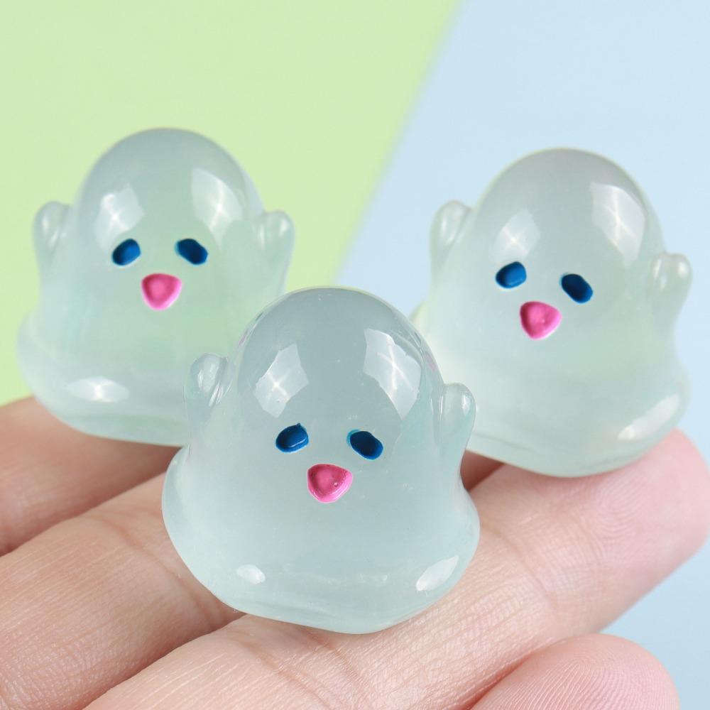 12PCS Micro Landscape Resin Ghost Figurines Glow Creative Mini Halloween Ghost Figurine Cute Miniature Ghost Statue Gift Toy