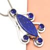 Lapis Silver Necklace Lazuli  Gifted Gemstone Pendant Jewelry 18" Handmade