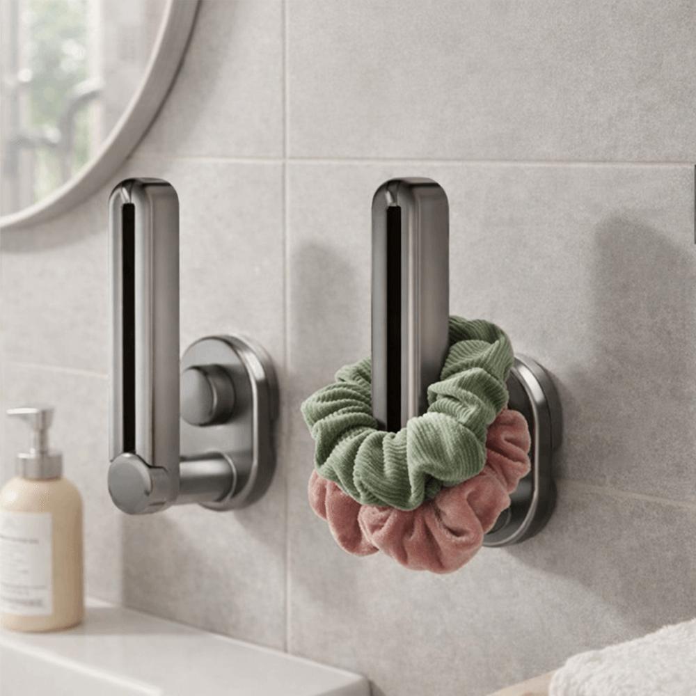 2 Stück Stanzfreier Haarband-Aufbewahrungshaken Wandmontiertes Scrunchies-Aufbewahrungsregal Küche